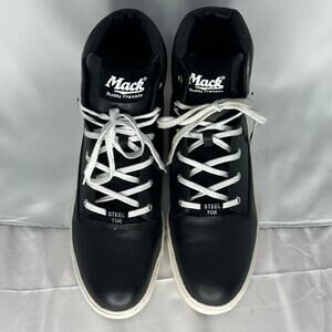 Mack Boots Steel Toe Shoes Mens 12 Black Leather Safety Work Boots Protective